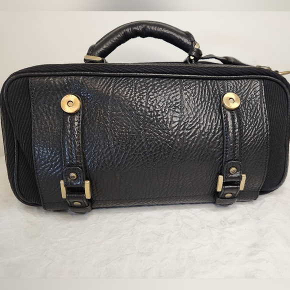 Black Leather Curduroy Travel Bag - Picture 3 of 16